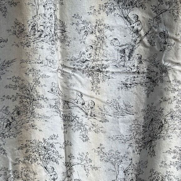 Bloom Craft Home Cotton 4 Piece Floral Curtain Panel Black White Size 41"x75" - Picture 5 of 10